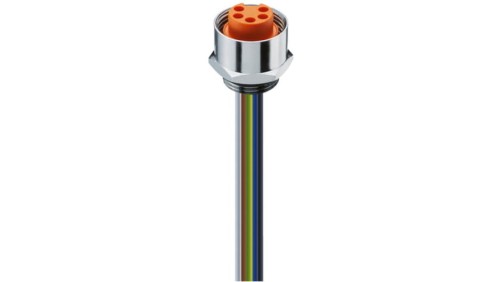 Panelowe złącze zasilające 7/8 żeńskie montaż frontowy, 5-pin(4+PE) srebrna obudowa 230 V AC/DC 9 A 0.50 mm2 RKF 50/11-04