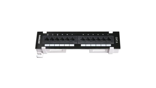 Patch Panel naścienny Cat6 UTP 12x RJ45 do szaf rack