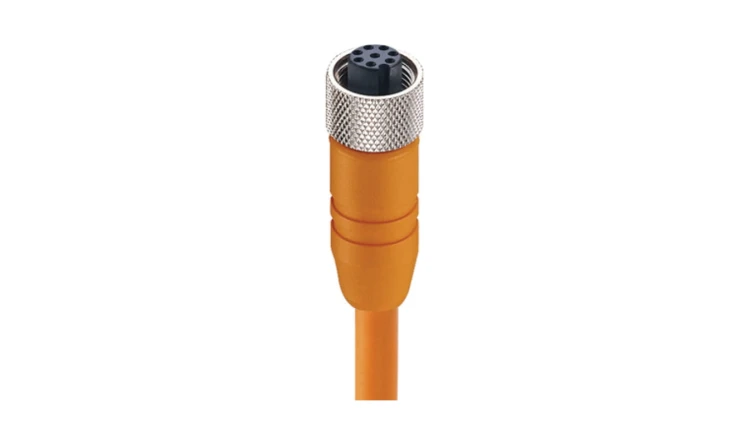 Kabel konfekcjonowany jednostronnie złącze M12 żeńskie proste 8-pinowe kodowanie A ekranowany pomarańczowy PVC RKTS 8-184/50 M