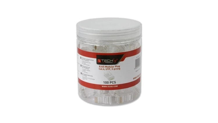 Wtyk modularny RJ45 8P8C Cat6 UTP na drut słoik 100 Sztuk IWP-JAR-C6RTY