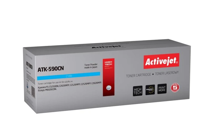 Toner Activejet ATK-590CN (zamiennik Kyocera TK-590C Supreme 5000 stron niebieski)