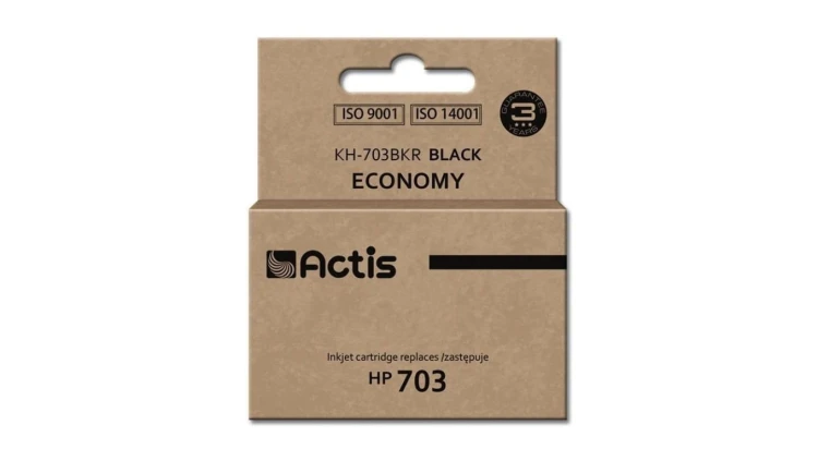 Tusz ACTIS KH-703BKR (zamiennik HP 703 CD887AE Standard 15 ml czarny)