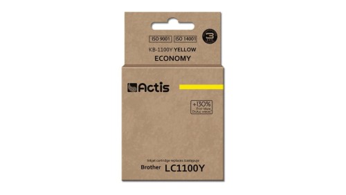 Tusz ACTIS KB-1100Y (zamiennik Brother LC1100Y/980Y Standard 19 ml żółty)