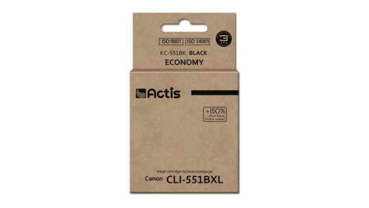 Tusz ACTIS KC-551Bk (zamiennik Canon CLI-551BK Standard 12 ml czarny)