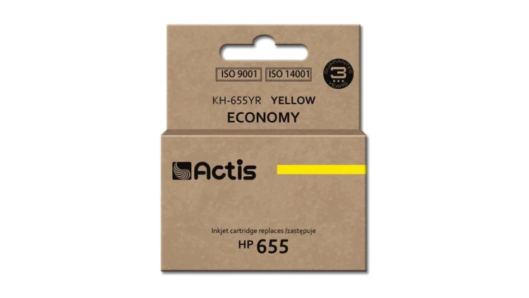 Tusz ACTIS KH-655YR (zamiennik HP 655 CZ112AE Standard 12 ml żółty)