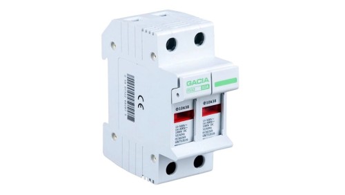 Podstawa bezpiecznikowa PV z kontrolką 2P 10x38mm 32A 1000V DC / Gacia