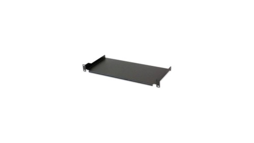 Półka 1U 200mm rack 19, 2 pkt mocowania, pełna, czarna