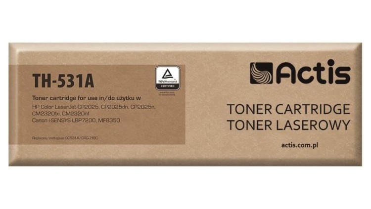 Toner ACTIS TH-531A (zamiennik HP 304A CC531A, Canon CRG-718C Standard 3000 stron niebieski)