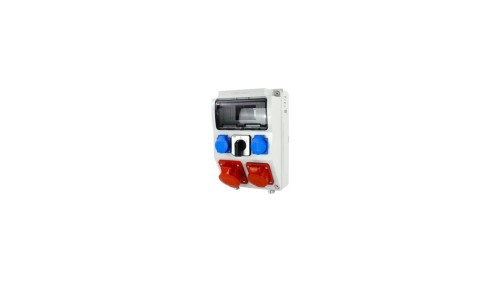 Rozdzielnica siłowa n/t 1x16A 5P 1x32A 5P 2x230V 0-1 9-mod. plus łącznik krzywkowy 330x215x155 mm NBOX-9M.2