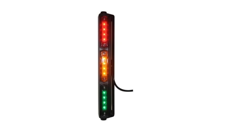 Lampa sygnalizacyjna semaforowa LED 3-kolorowa 12/24 AC/DC 0,5/1W IP68 wodoszczelna, wodoodporna 34x355x74 mm 25089