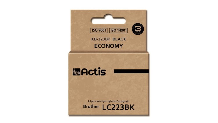 Tusz ACTIS KB-223Bk (zamiennik Brother LC223BK Standard 16 ml czarny)