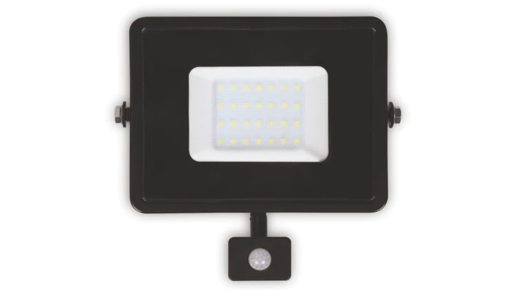 Naświetlacz LED PLATI 30W 2400lm 3000K IP44 czarny czujnik LFL106S