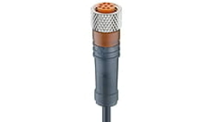 Kabel konfekcjonowany jednostronnie złącze M8 8-pinowe żeńskie proste PUR czarny RKMV 8-354/5 M