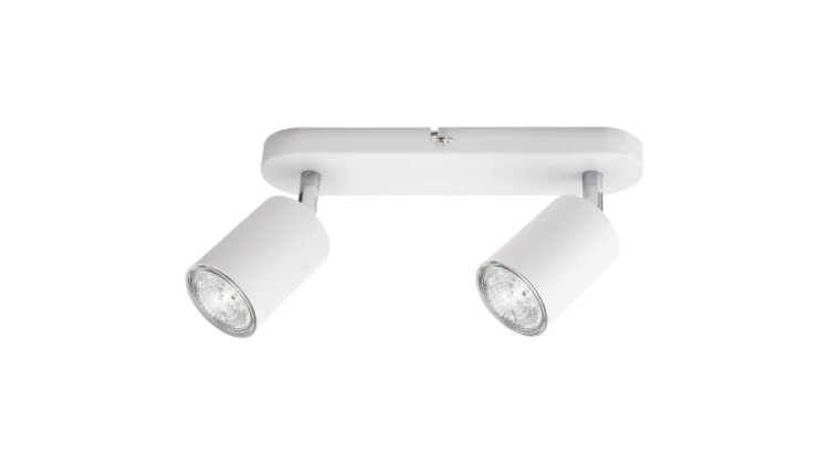 Lampa Oprawa SIENA-ALU-W/S 2xgu10 biała ze srebrnym przegubem