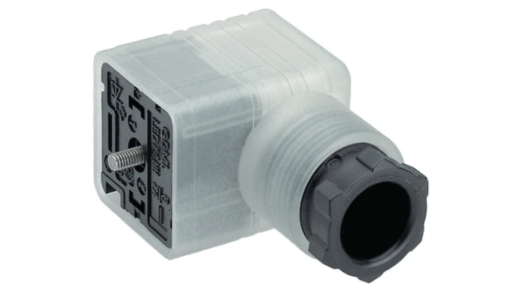 Złącze zaworowe serii GDM żeński 3-pinowe (2+PE) śrubowe M16 dioda LED 110 V AC/DC 10 A GDML 2016 LED 230 VR YE schwarz