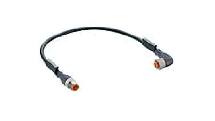 Kabel konfekcjonowany obustronnie M12 4-pinowy męskie proste żeńskie złącze kątowe czarny PUR RST 4-RKWT 4-225/2 M