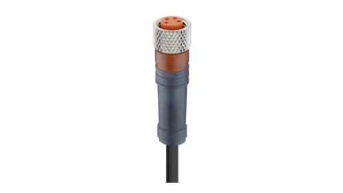 Kabel konfekcjonowany M8 jednostronnie zakończony 4-pinowy żeński prosty złącze z samoblokującym gwintem PUR RKMV 4-225/15 M