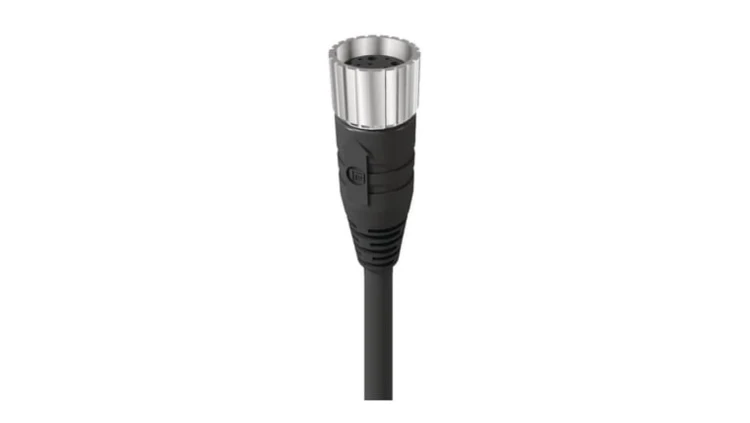 Kabel zasilający konfekcjonowany jednostronnie złącze żeńskie proste 12-pinowe 120 V AC/DC 8 A PUR czarny RKU 12-256/10 M