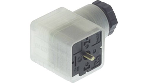 Złącze zaworowe serii GDM żeński 3-pinowe (2+PE) śrubowe M16 dioda LED 24 V AC/DC 10 A GDML 2016 LED 24 HH schwarz