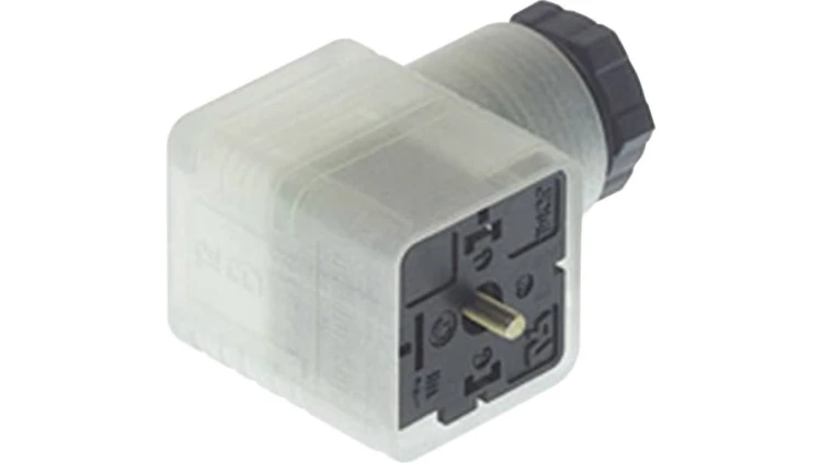 Złącze zaworowe serii GDM żeński 3-pinowe (2+PE) śrubowe M16 dioda LED 24 V AC/DC 10 A GDML 2016 LED 24 HH schwarz