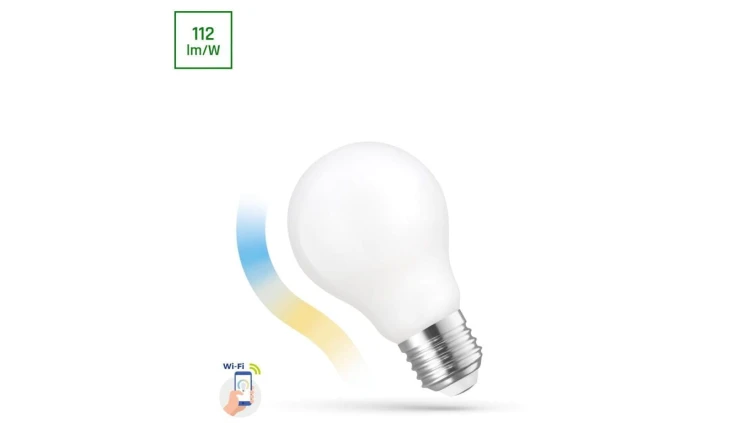LED GLS 5W E-27 COG 230V CCT+DIM MILKY Wi-Fi Spectrum SMART