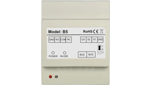 Moduł sterujący do pracy w systemie VIDOS DUO rozszerzenia funkcjonalność systemu o możliwość obsługi drugiego rygla/bramy B5
