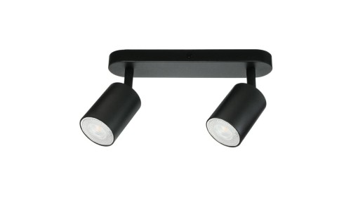 Lampa Oprawa SIENA-ALU-B/B 2xgu10 czarna z czarnym przegubem