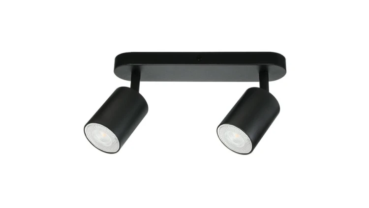 Lampa Oprawa SIENA-ALU-B/B 2xgu10 czarna z czarnym przegubem