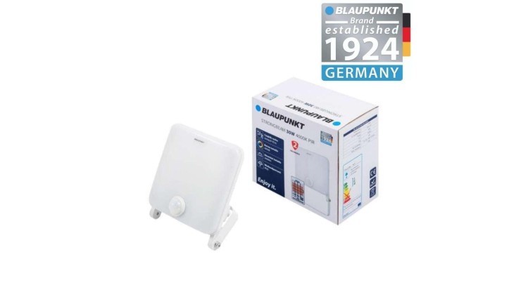 Blaupunkt Naświetlacz LED Strongbeam 30W IP65 z czujnikiem ruchu i zmierzchu PIR barwa naturalna, BLAUPUNKT-NLS30NW