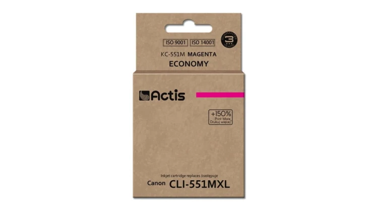 Tusz ACTIS KC-551M (zamiennik Canon CLI-551M Standard 12 ml czerwony)