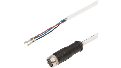 Złącze kablowe M8 żeńskie proste 3-pinowe druga końcówka niezarobiona 3x0,34mm 10m PTFE 60V 150 stC VK50H075