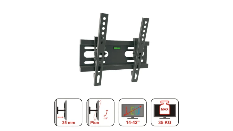 UCHWYT DO TV LCD/LED 14-42 35KG AR-46 ART reg. w pionie