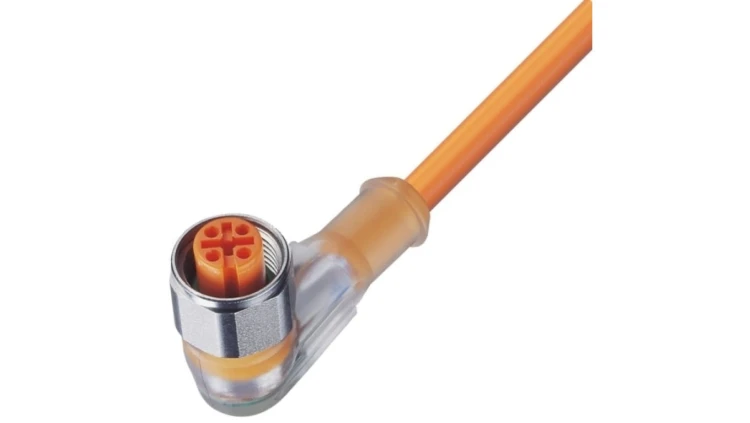 Kabel konfekcjonowany aktuator/sensor jednostronny złącze M12 4-pin kątowe żeńskie z wskaźnikiem LED PRKWT/LED P 4-07/25 M