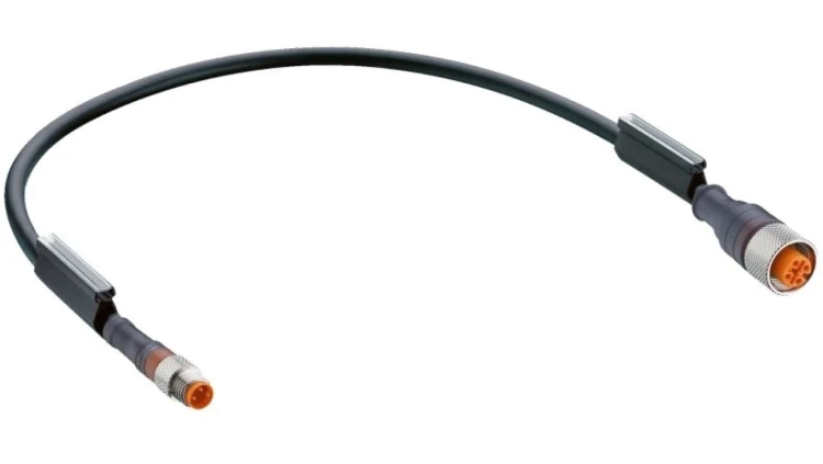 Kabel konfekcjonowany obustronnie zakończony złącza M8 3-pin męskie proste M12 3-pin żeńskie proste RSMV 3-RKT 4-3-224/2 M