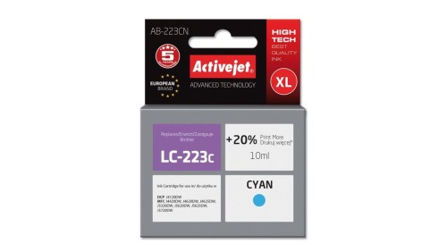 Tusz Activejet AB-223CN (zamiennik Brother LC223C Supreme 10 ml niebieski)
