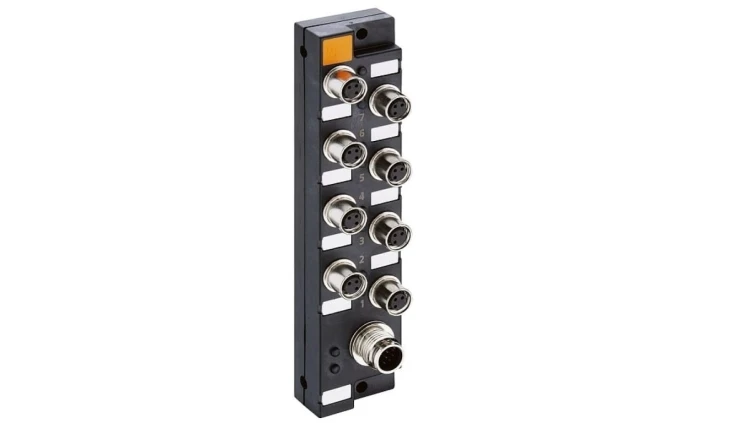 Koncentrator pasywny miniaturowy aktuator/sensor LED porty 8xM8 3pin/ złącze M12 męskie 10pin na kabel sterujący ASBSM 8/LED 3