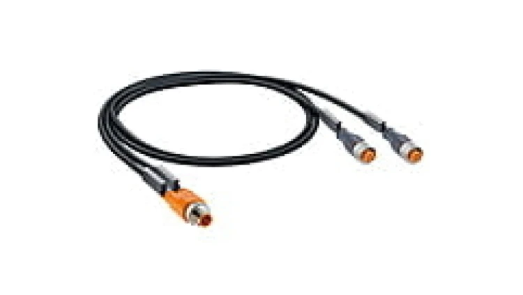 Kabel konfekcjonwany-rozdzielacz obustronnie złącza M12 Duo męskie / 2xM12 żeńskie czarny PUR ASB 2-RKT 4-3-224/2 M
