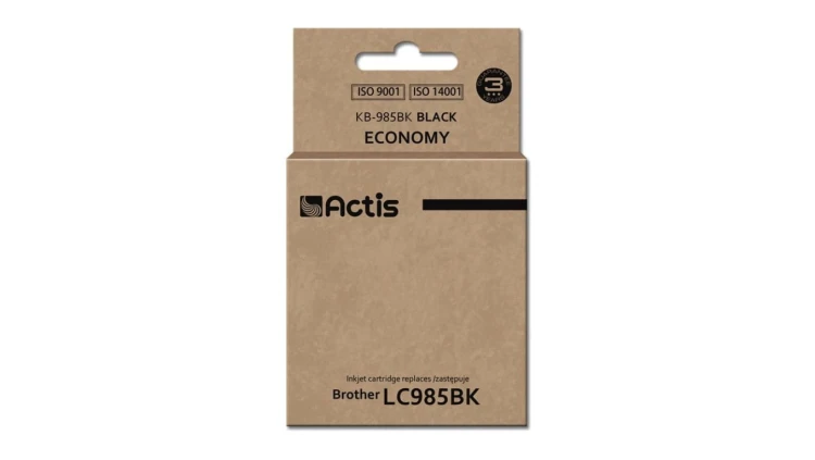Tusz ACTIS KB-985Bk (zamiennik Brother LC985BK Standard 28 ml czarny)