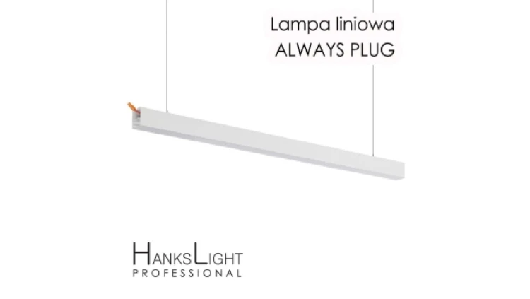Lampa LED HanksLight,white,liniowa,alu,zwiesz,wtyczka-opcja łączenia,1200mm,down36W,4000K L4702120 (always plug)