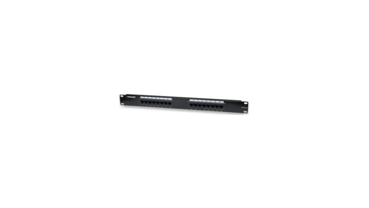 Patch panel UTP Cat6 16 portów, 1U, czarny