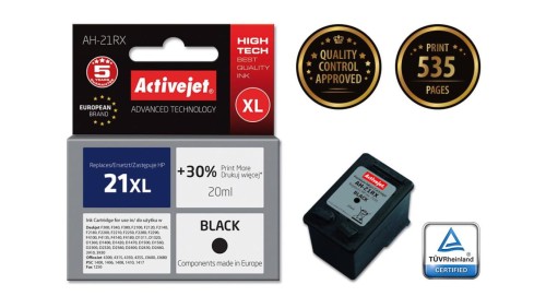 Tusz Activejet AH-21RX (zamiennik HP 21XL C9351A Premium 20 ml czarny)