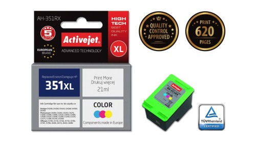 Tusz Activejet AH-351RX (zamiennik HP 351XL CB338EE Premium 21 ml kolor)