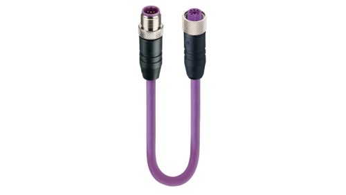 Kabel konfekcjonowany obustronnie Profibus złącza męskie M12/żeńskie M12 5-pinowe kodowanie B 0975 254 101/15 M