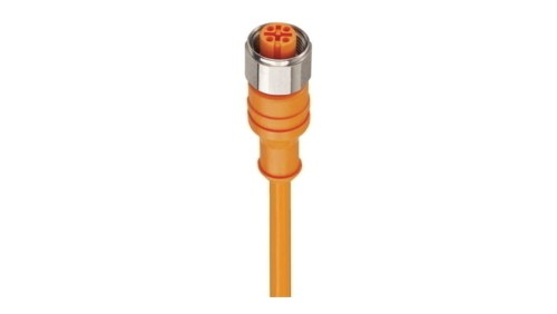 Kabel konfekcjonowany jednostronnie złącze M12 4-pinowe proste żeńskie PVC pomarańczowy PRKT 4-07/15 M