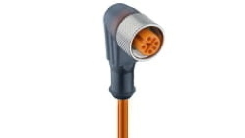 Kabel konfekcjonowany jednostronnie złącze M12 żeńskie 4-pinowe kątowe z diodą LED PVC pomarańczowy RKWT/LED P 4-07/2 M
