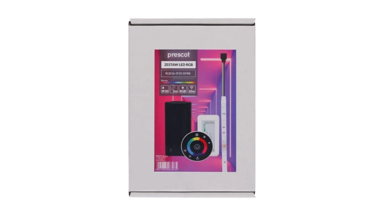 Zestaw led RGB 36W 150led pilot okrągły czarny pudełko