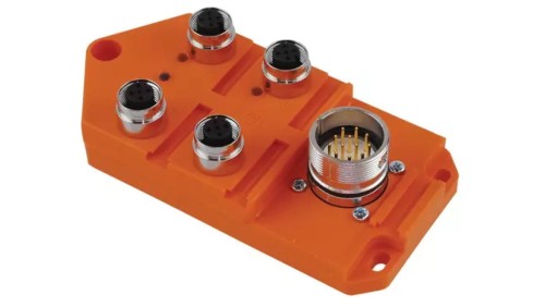 Koncentrator pasywny aktuator/sensor LED 4xM12 żeńskie 5pin/złącze M23 męskie 12pin na kabel sterujący ASBS 4/LED 5-4