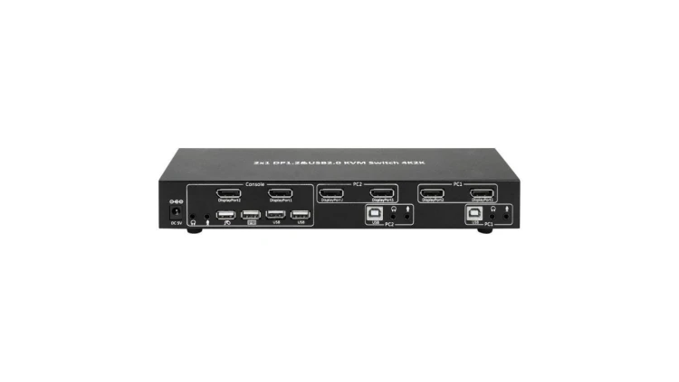 Przełącznik KVM DisplayPort/USB 2x1 Dual Head Video 4K*30Hz