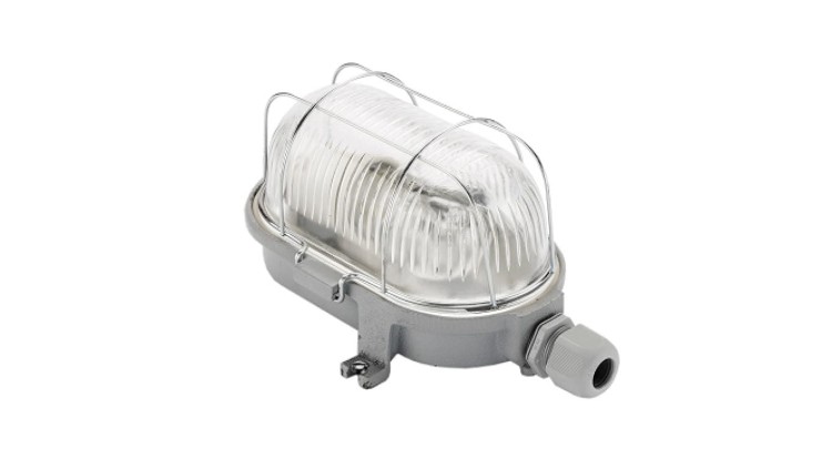 Oprawa LOFT OVAL-7063G, E27, 100W, szara-żeliwo, klosz przeźroczysty-szkło, IP54, siatka metalowa A1280
