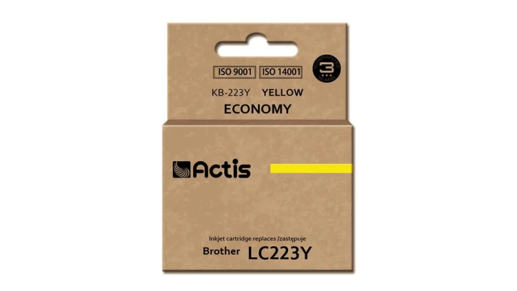 Tusz ACTIS KB-223Y (zamiennik Brother LC223Y Standard 10 ml żółty)